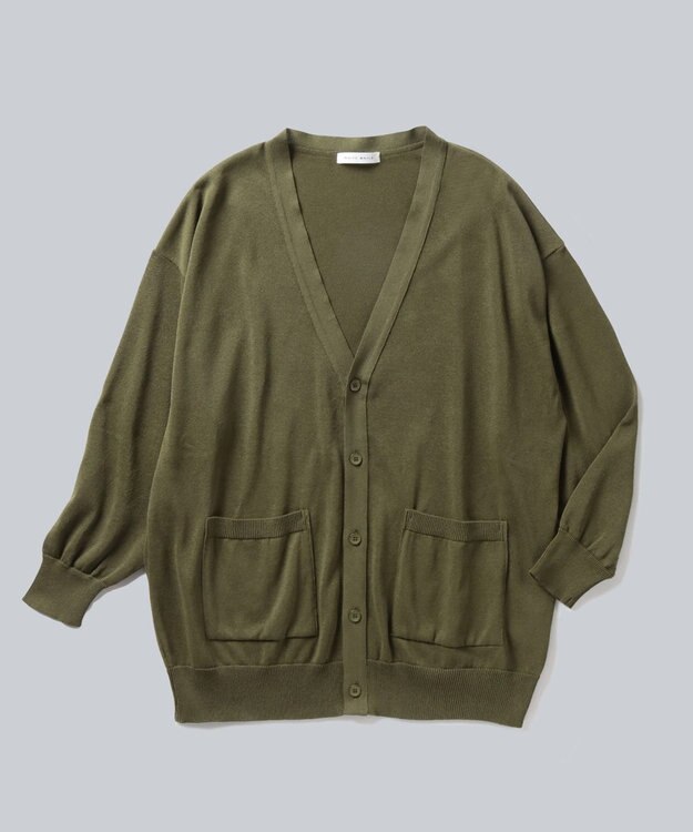 WHITE MAILS PAPER KNIT V-NECK CARDIGAN カーキ