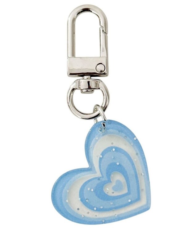 WEGO カラフルハートキーホルダー サックス