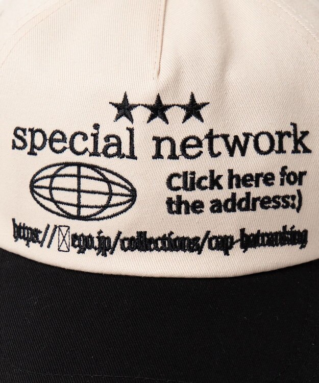 WEGO ロゴ刺繍バイカラーキャップ ブラック