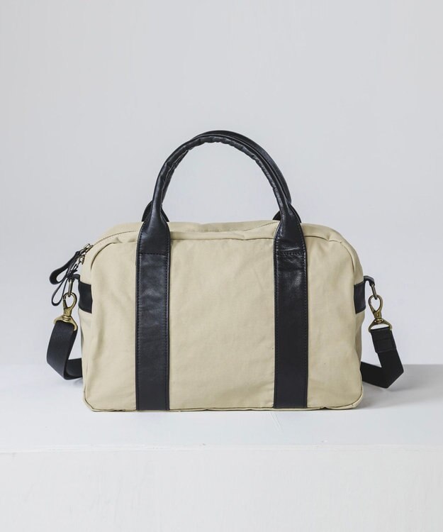 YUSHI EVER - BOSTON SHOULDER ナイロン 本革 ボストンショルダー ベージュ