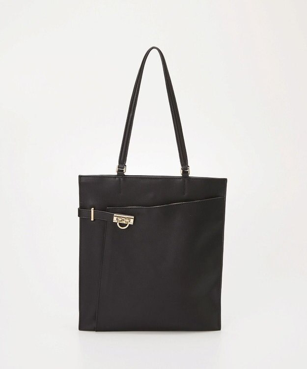 TOPKAPI 【TREASURE TOPKAPI】ベルトデザイン レザー フラット トートバッグ A4対応 ブラック