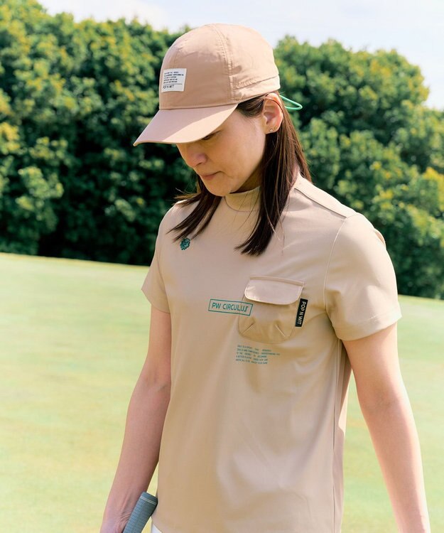 PW CIRCULUS 【WOMEN】ポケットモックネック ゴルフウェア レディース ベージュ系