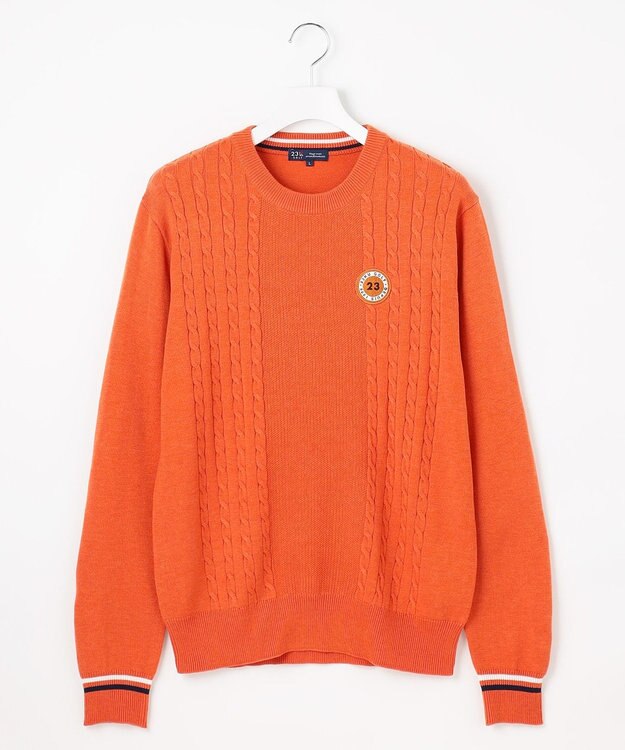 23区GOLF 【MEN】ウールブレンド カラーニット ラウンドから普段のお出かけや、お散歩まで◎ オレンジ系