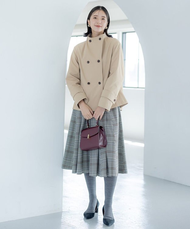 組曲 T/Rツイルストレッチ フレアスカート ベージュ系3