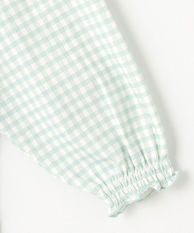 組曲 KIDS 【150-160㎝】シャーリングチェック トップス ミント系5