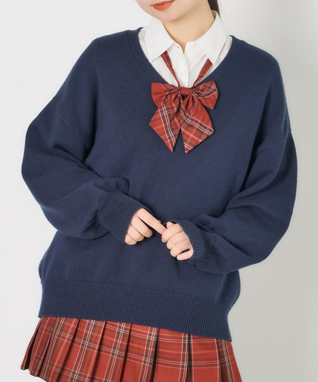 WEGO 【SCHOOL ITEM】ニットプルオーバー ネイビー