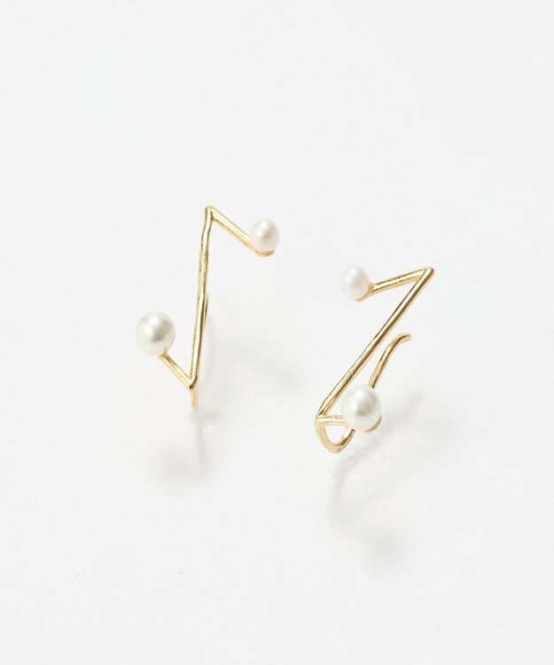 Phoebe 2wayシンボリックラインピアス&イヤリング ホワイト