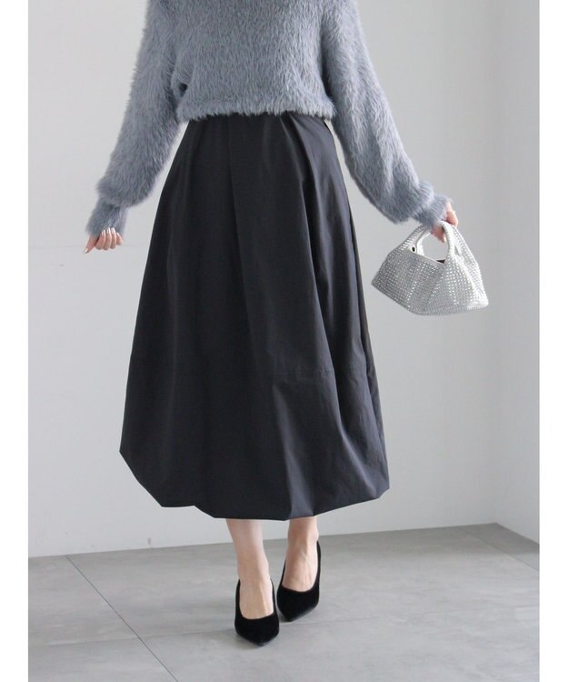 Te chichi ピーチタフタバルーンスカート ブラック