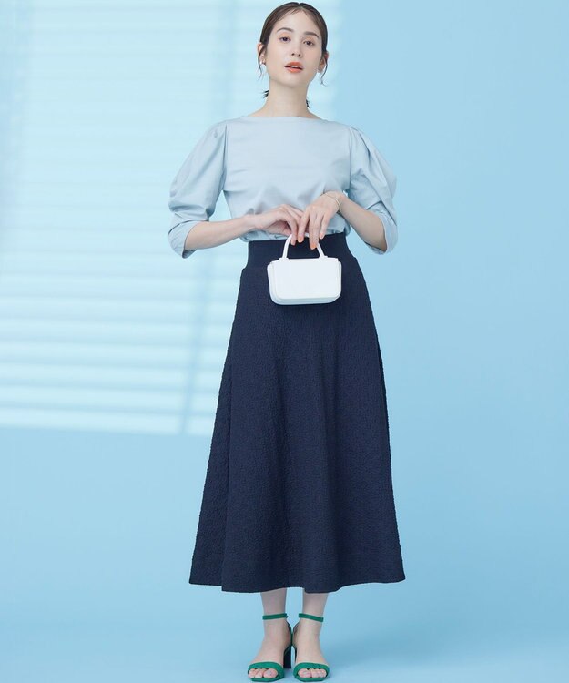 組曲 L 【接触冷感】コンビネーションポンチデザイン カットソー クリームミント系