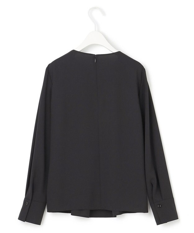 ICB L 【洗える】 ストレッチジョーゼット ブラウス ブラック系