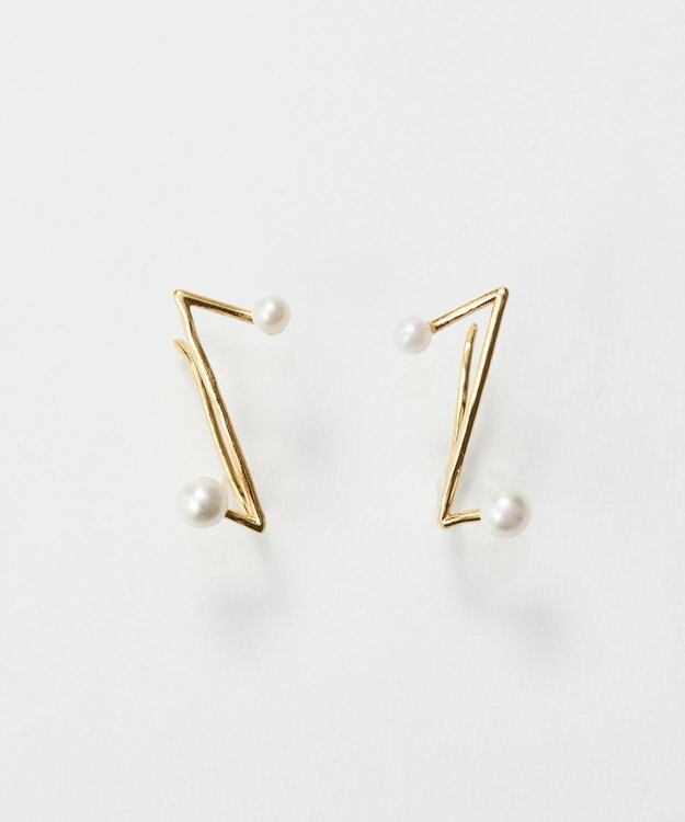 Phoebe 2wayシンボリックラインピアス&イヤリング ホワイト