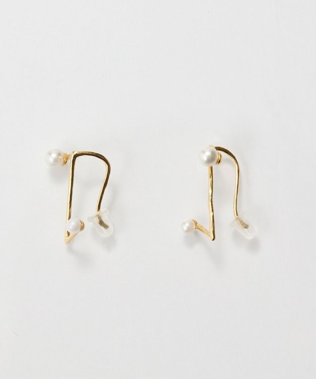 Phoebe 2wayシンボリックラインピアス&イヤリング ホワイト