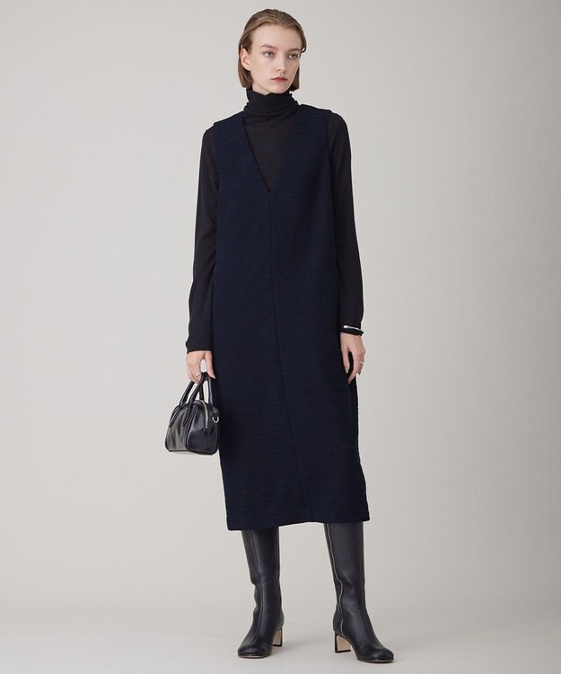 ICB 【洗える】 スムージータートル ニット ブラック系