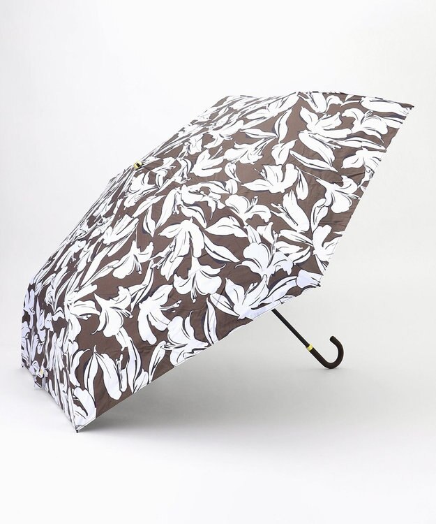 自由区 ボタニカルプリント アンブレラ ブラウン