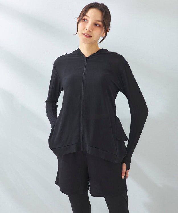 OP／FILA 【Ocean Pacific】ラッシュガード/レギンス付き 水着5点セット ブラック