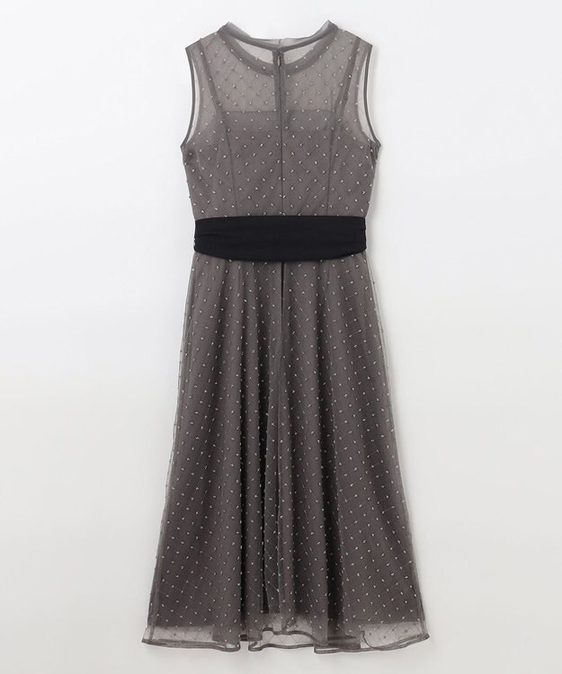 GRACE CONTINENTAL ビーズembドレス チャコール
