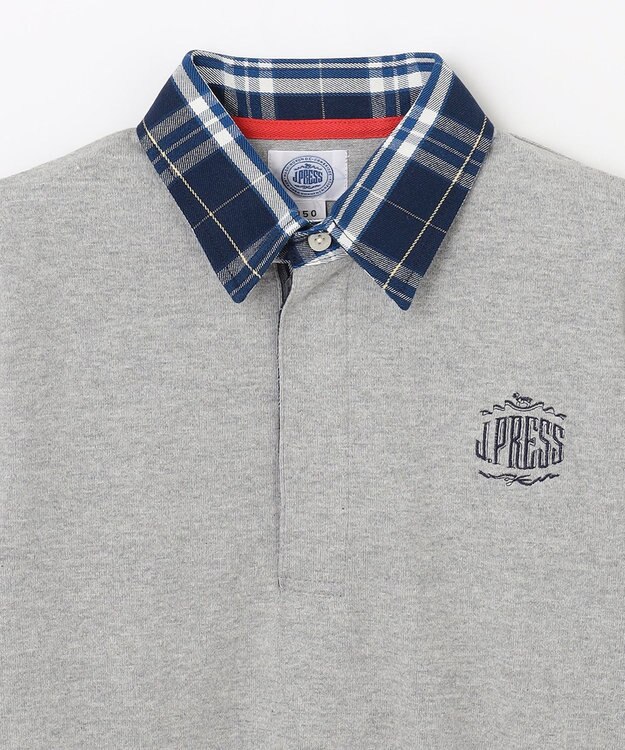 J.PRESS KIDS 【140-170cm】柄襟ラガー 長袖ポロシャツ グレー系