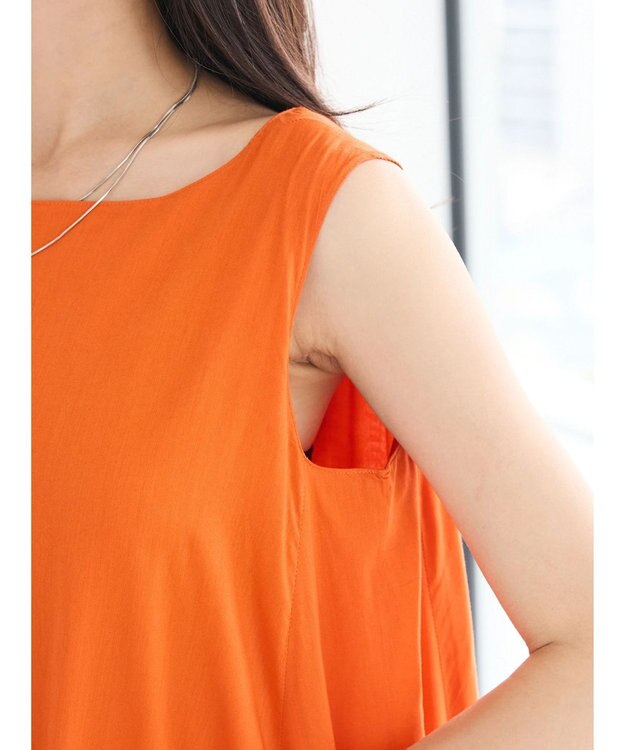 CRAFT STANDARD BOUTIQUE インド綿混フレアワンピース Orange