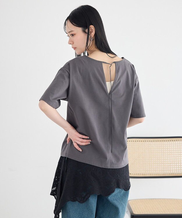 earth music&ecology バックデザインカットプルオーバー Gray