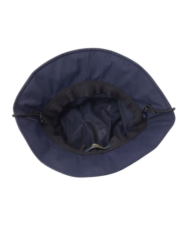 MOONBAT 【WEB限定/遮光/撥水】POLO RALPH LAUREN 晴雨兼用 バケットハット ／つば遮光生地 レインハット あご紐 ネイビーブルー