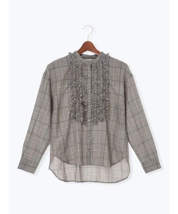 Te chichi チェックフリルブラウス ブラック