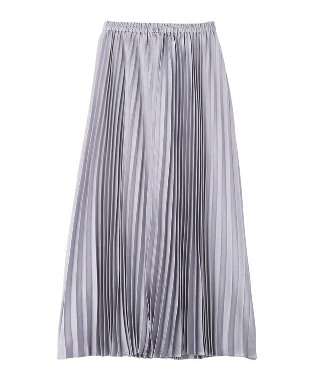 YECCA VECCA サテンプリーツスカート Grayish Blue