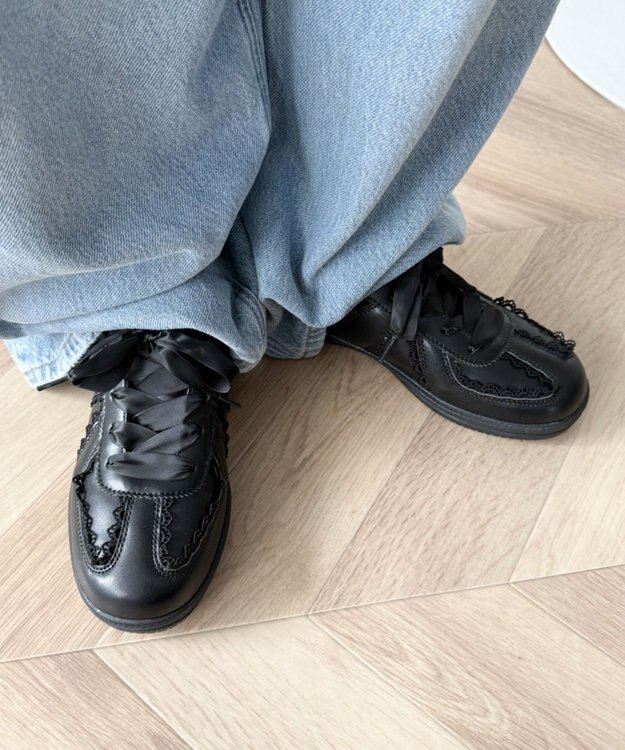 WEGO レースローカットスニーカー ブラック