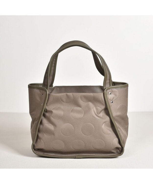 Y'SACCS ヒートエンボス ポルカドットトート Sサイズ グレージュ