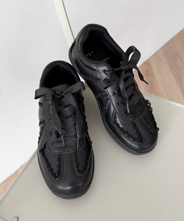WEGO レースローカットスニーカー ブラック