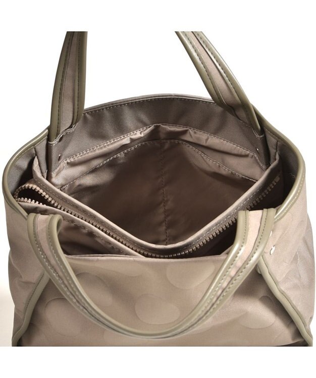 Y'SACCS ヒートエンボス ポルカドットトート Sサイズ グレージュ