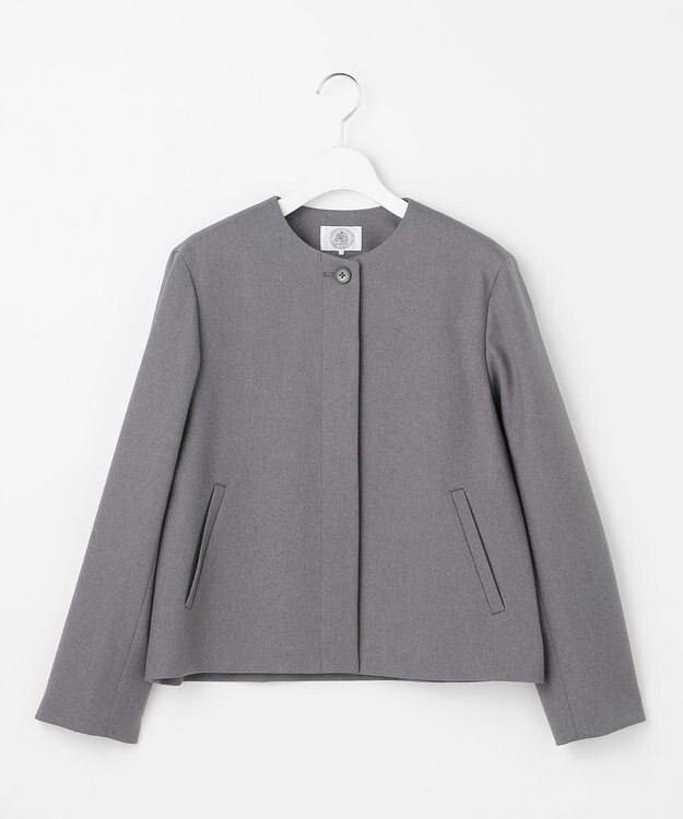 J.PRESS LADIES S 【WEB限定カラーあり】ツムギートflannel ノーカラー ジャケット グレー系