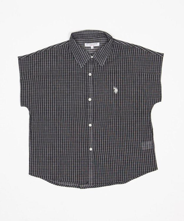 WEGO U.S. POLO ASSN.別注 フレンチスリーブシャツ ブラック