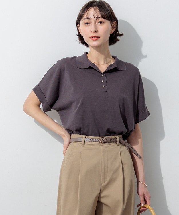 23区 【見上愛さんコラボカラー】リラクシー ポロニット ダークブラウン系