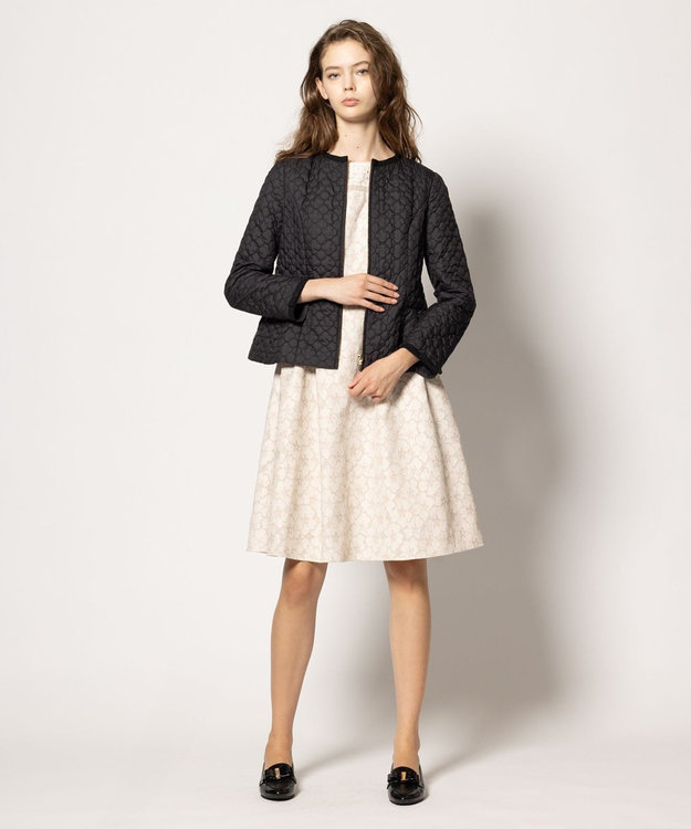 TOCCA 【消臭・洗える】CLOVER CARPET キルト中綿ショートコート ブラック系