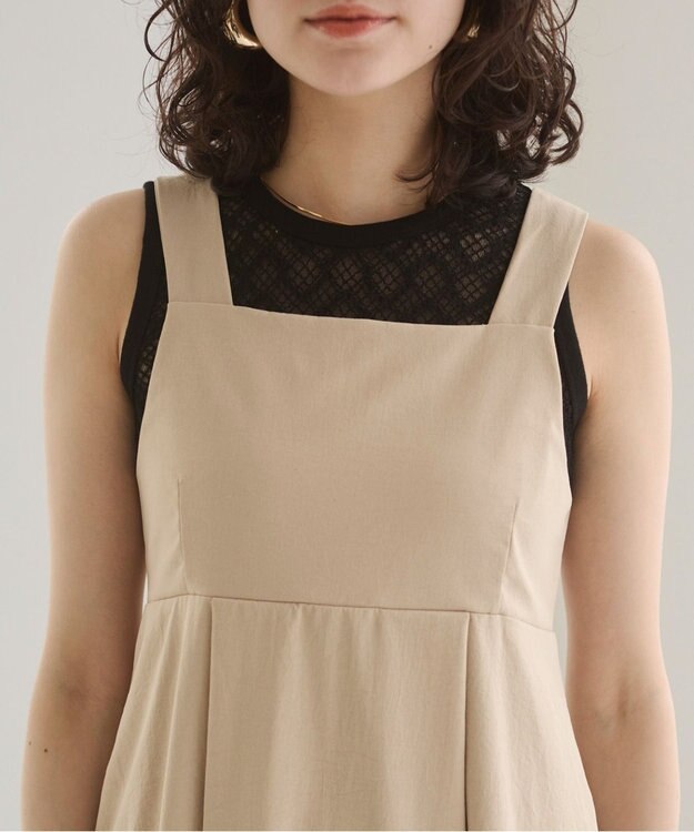 WEGO 【ANGIE VINTAGE】バックベルトジャンパースカート ベージュ