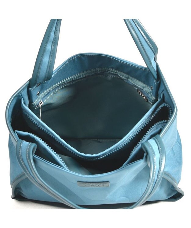 Y'SACCS ヒートエンボス ポルカドットトート Sサイズ ブルー