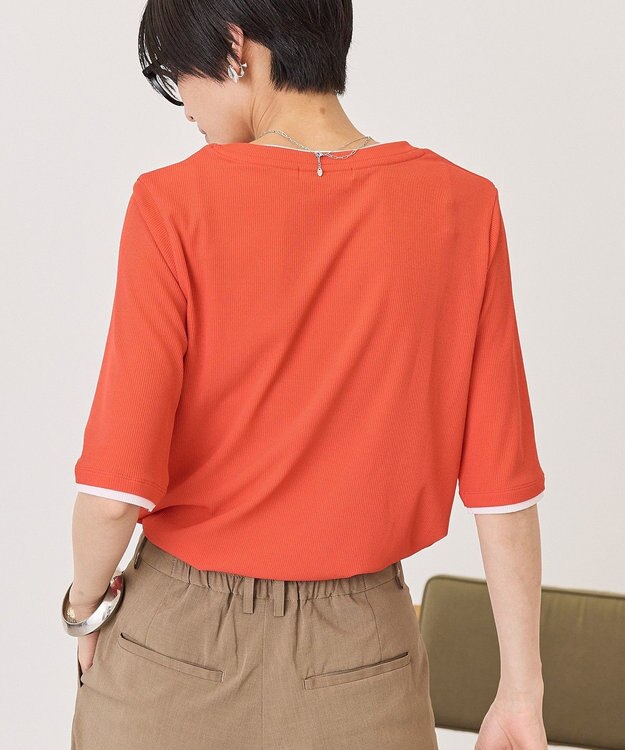 AMERICAN HOLIC シアーリブ配色プルオーバー Red