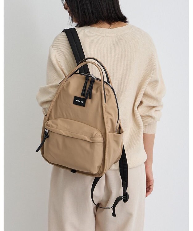 MioFIRANO はっ水軽量ナイロンオーバルハンドルリュック　FIRANO フィラノ BEIGE