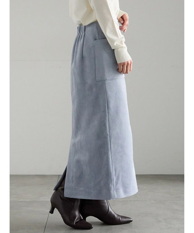 Te chichi ボンディングスエードタイトスカート ブルー