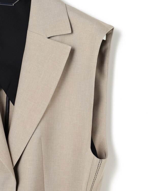 ICB L 【WEB＆一部店舗限定】SerikaWorsted  テーラードジレ ベージュカーキ系