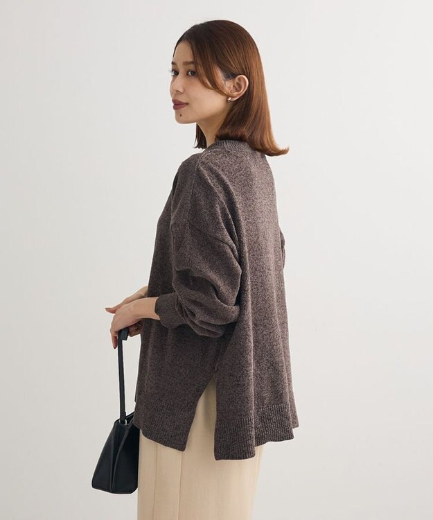 Green Parks ベロアモールリラックスサイズニットプルオーバー Charcoal Gray