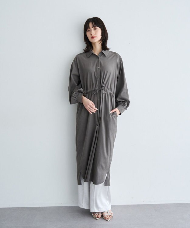 YECCA VECCA UVカット2way袖バルーンワンピース Charcoal Gray