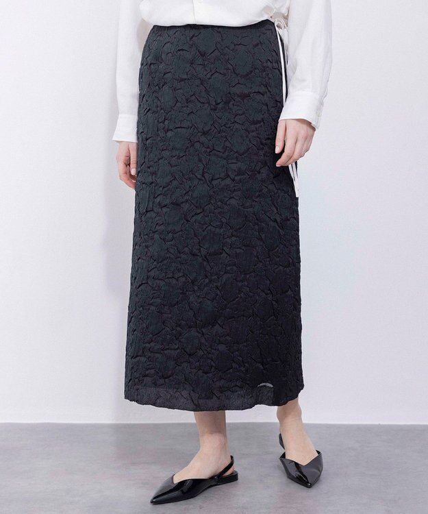 NAVE 【Nave・洗える/シアー素材】クラッシュオーガンジー スカート ブラック系