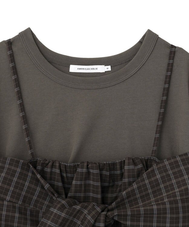 AMERICAN HOLIC 【２点セット】ノースリーブＴシャツ＋ビスチェ Charcoal Gray