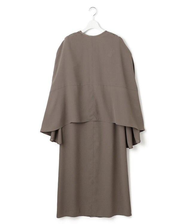 23区 【一部店舗限定/UVカット/洗える】ライトウェイトツイル ケープ付き ワンピース モカ系