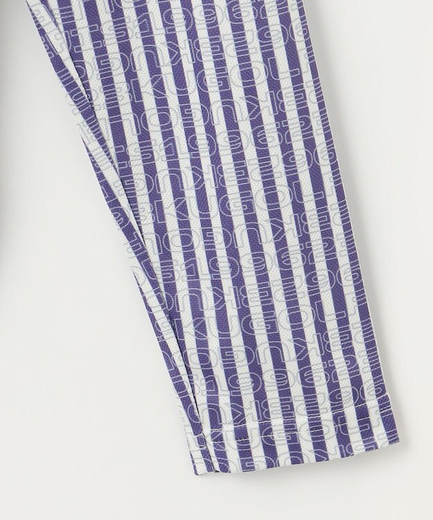 23区GOLF 【WOMEN】ロゴレイヤーストライプシャツ ダルブルー系2