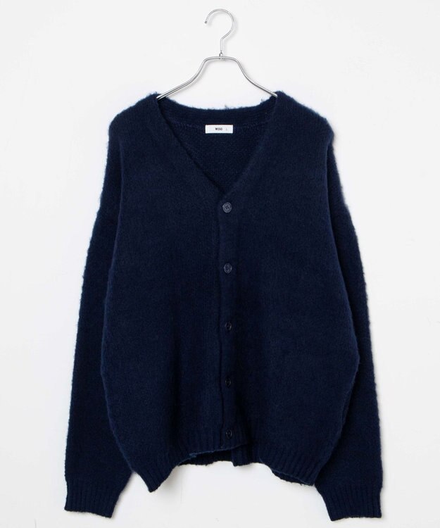 WEGO モヘアライクBIGカーディガン ネイビー