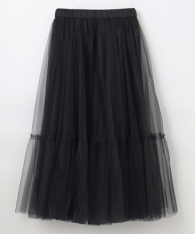 NAVE 【Nave・洗える】チュールフレアースカート ブラック系