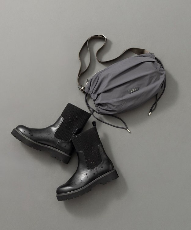 23区 【見上愛さん着用/生活防水】リブニット ブーツ ブラック系