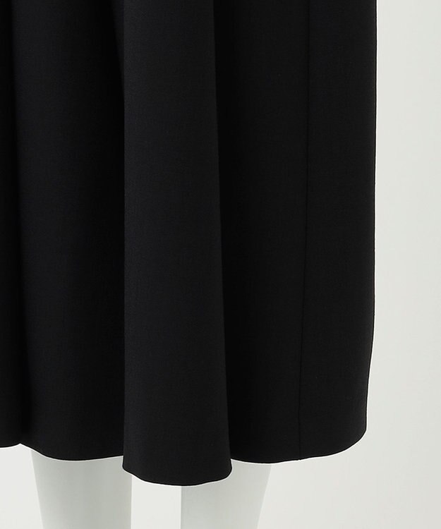 23区 L 【R(アール)】ウールダブルクロス イレギュラータック フレアワンピース ブラック系